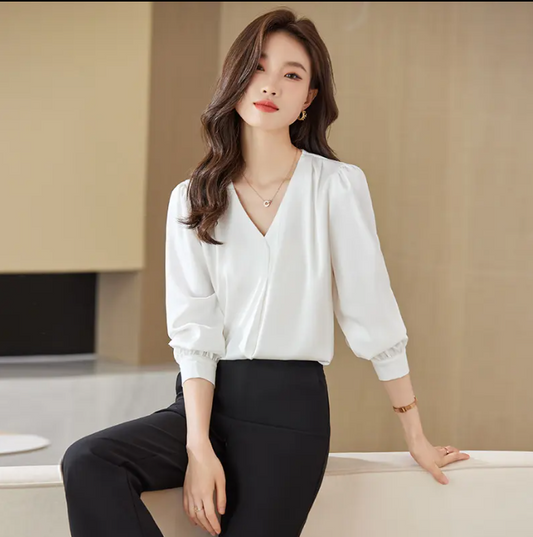 2023 New Long Sleeve Shirt Fashion Elegant Women's Bottom Top Casual Shirt